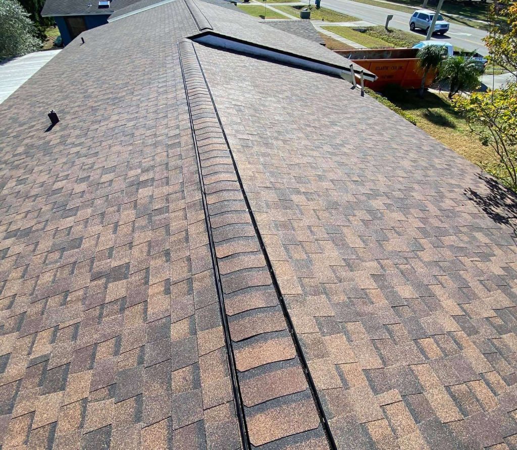 Top view of a house roof