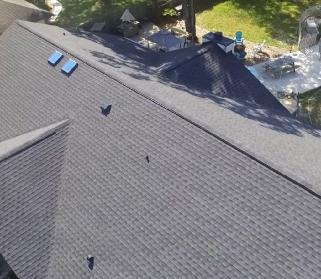 Top view of a house with a pool